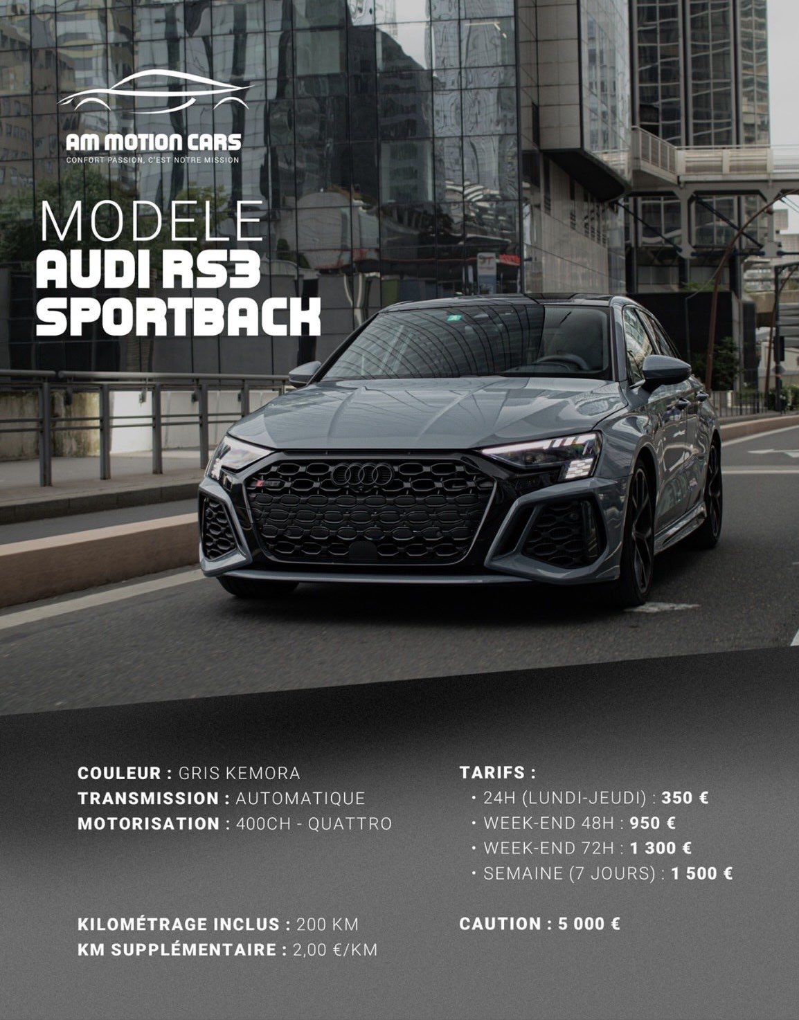 Audi RS3 Gris Kemora